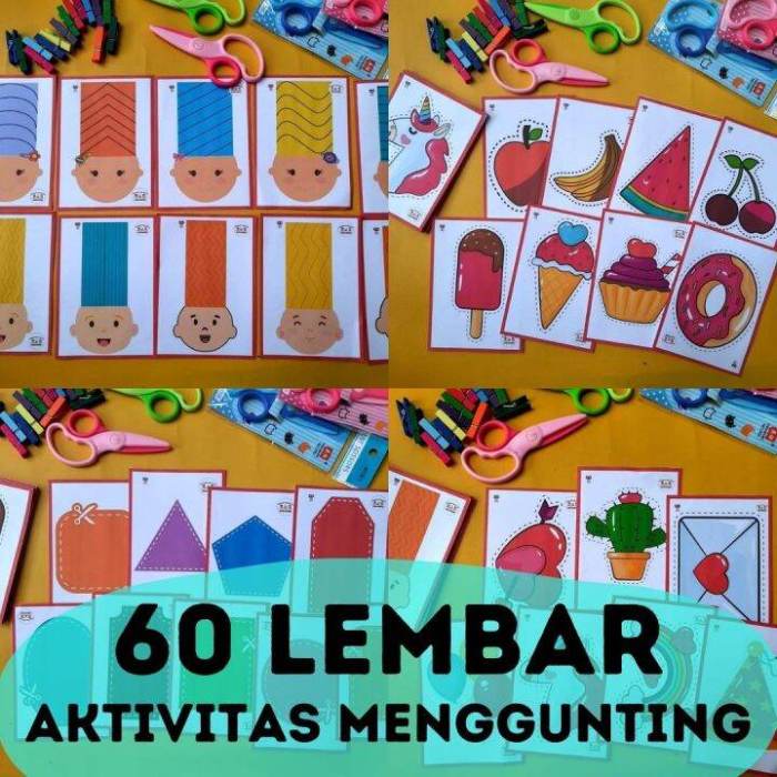 Mainan Motorik Halus Anak Worksheet Aktivitas Menggunting Mainan ...