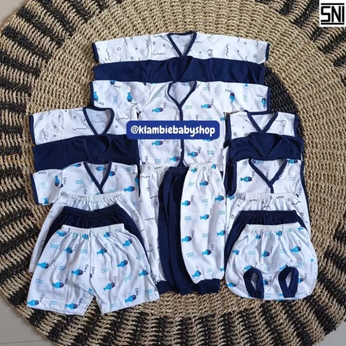 Setelan Baju Bayi 18 pcs SNI Setelan Bayi Lengkap Cowo Cewe Warna Biru ...