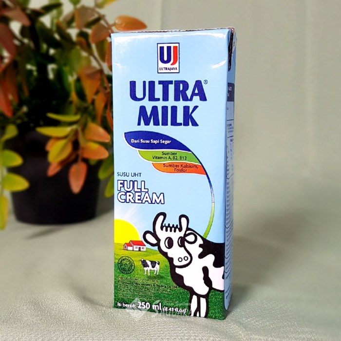 Jual Susu Ultra Milk UHT 250 ML Plain/Susu Rendah Lemak /Susu Kotak ...