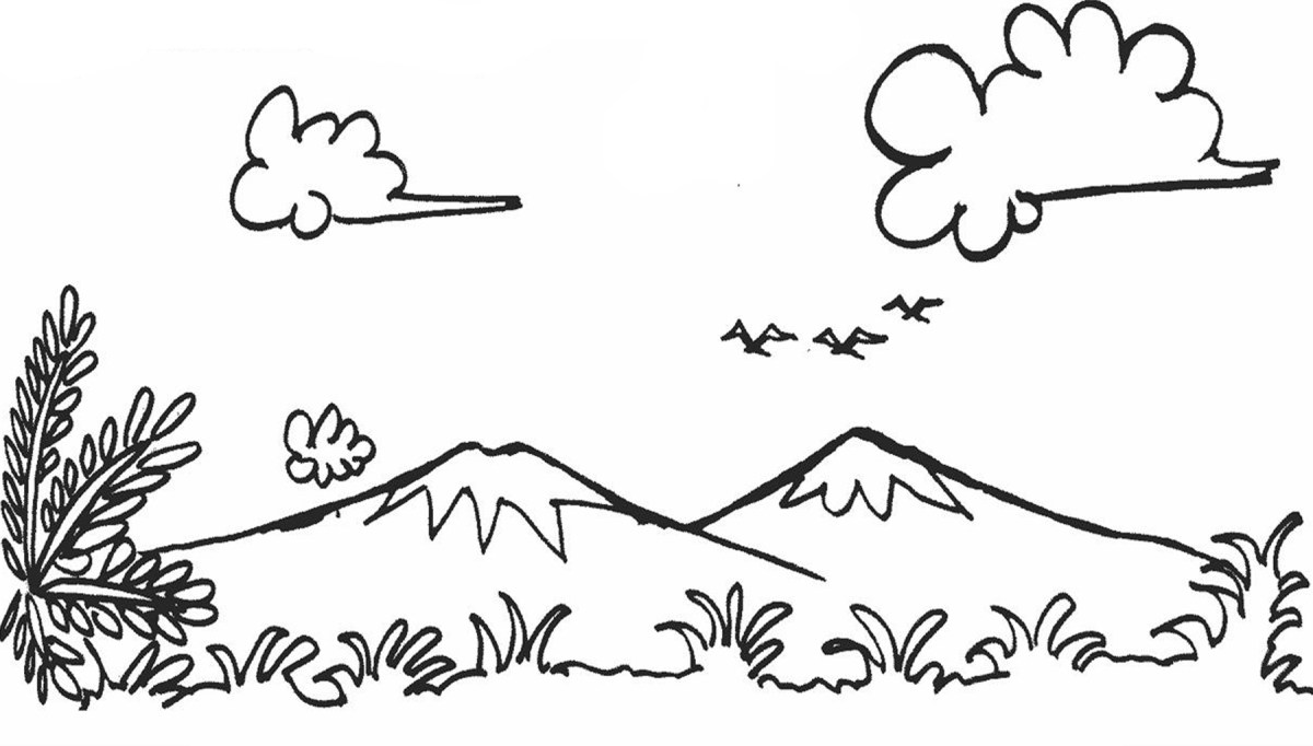 Mewarna Gambar Pemandangan Alam : 13 Contoh Gambar Mewarnai Pemandangan ...