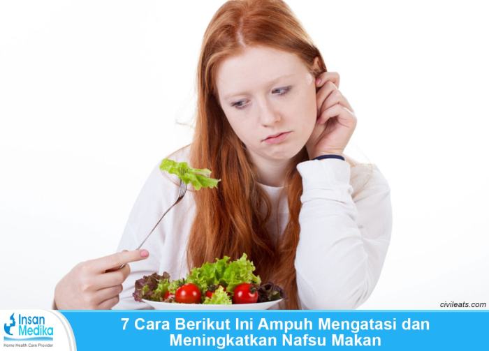 Cara menambah nafsu makan secara alami