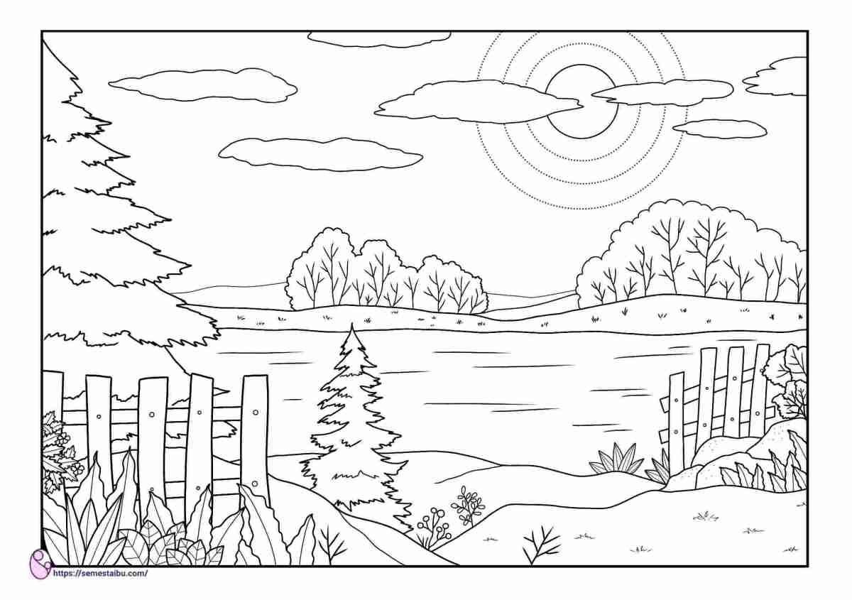 Populer 61+ Mewarnai Gambar Pemandangan Anak Tk