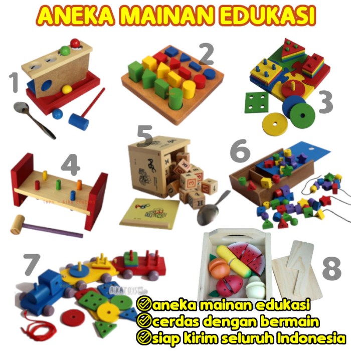 Jual Mainan Edukasi Anak Perempuan Laki-laki Edutoys Kayu Montessori ...