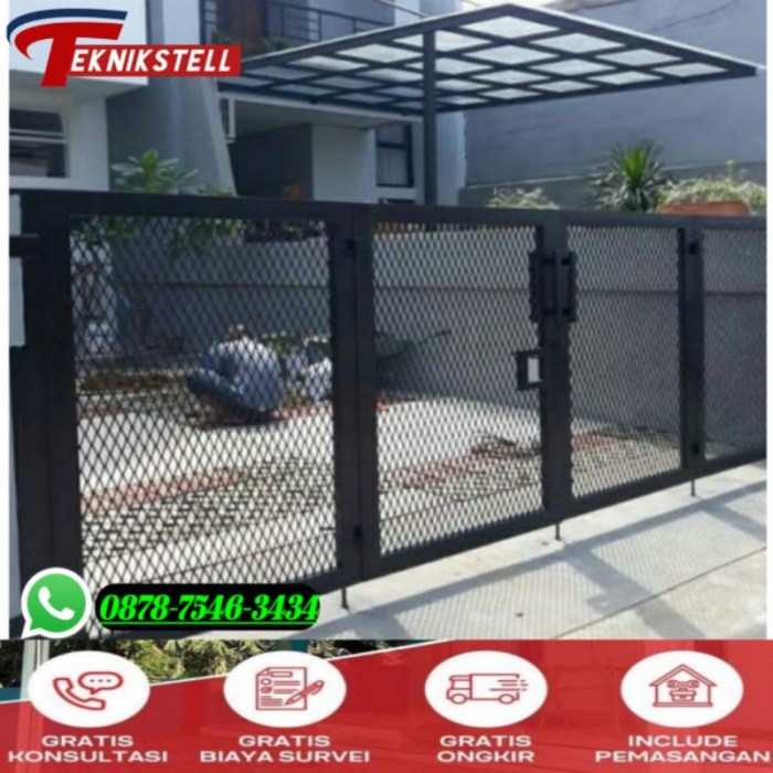Jual pintu pagar minimalis modern motif expanda / pagar expanded simpel ...