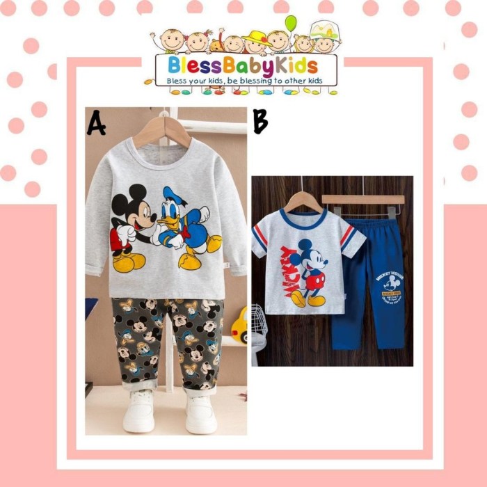 Jual Baju Tidur Anak Mickey Mouse / Piyama Mickey Mouse | Shopee Indonesia
