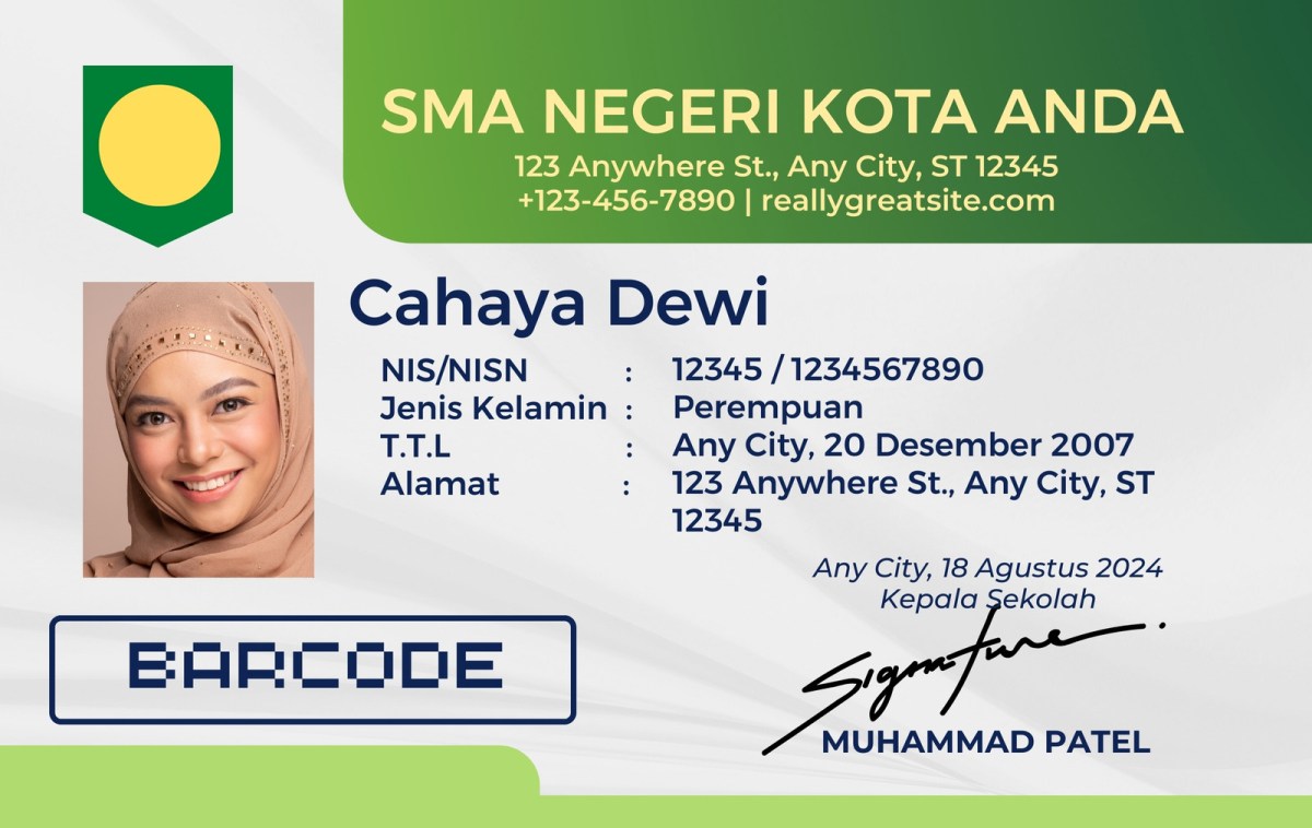 Pilih Desain Contoh Kartu Tanda Pengenal - Canva Kartu ucapan lebaran anak tk