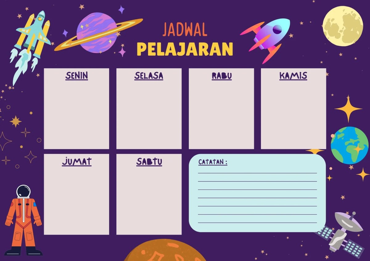Jadwal kegiatan sehari hari untuk anak smk