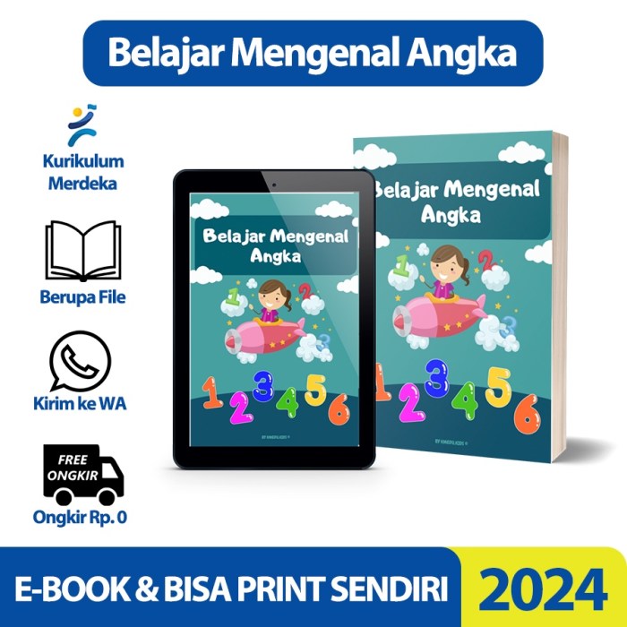 Jual Materi Pembelajaran Belajar Mengenal Angka Untuk Anak PAUD TK dan ...