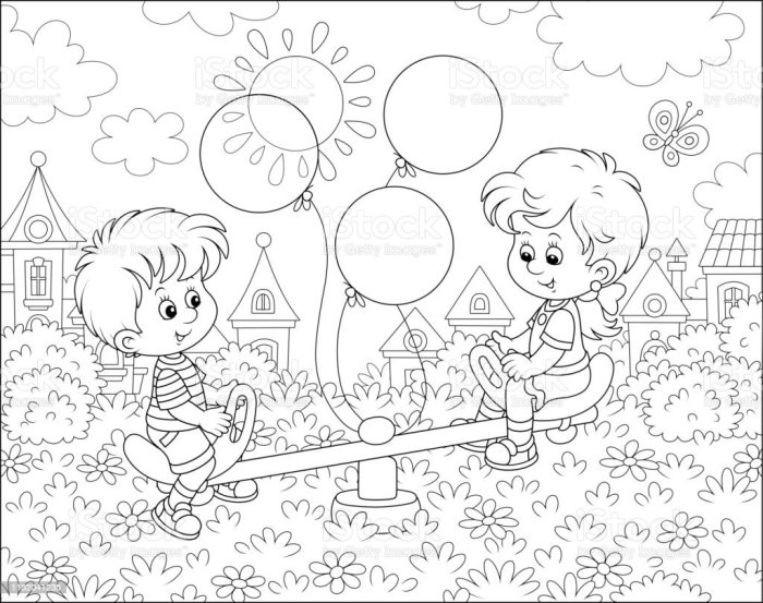 Mewarnai taman bermain anak