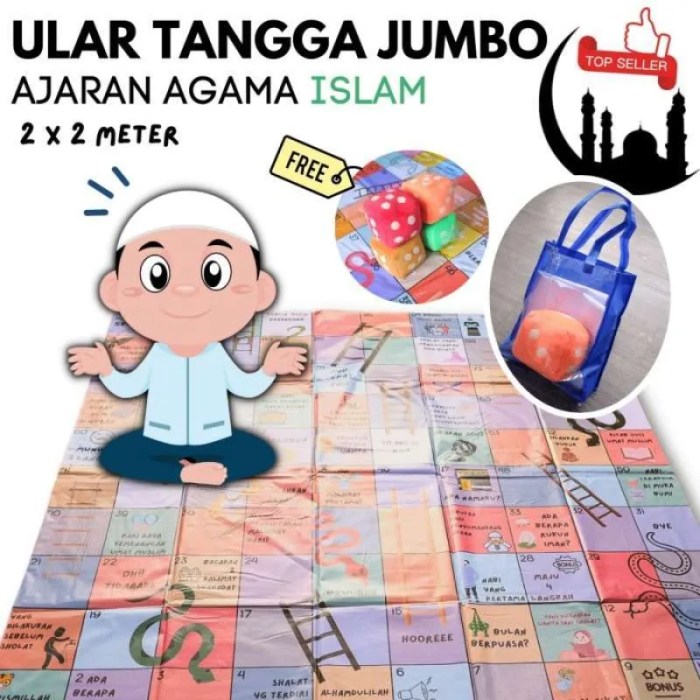 Promo Mainan Edukasi Anak Ular Tangga Jumbo Tema Muslim/Ajaran Agama ...