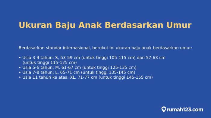 Ukuran baju anak 110 untuk berapa tahun