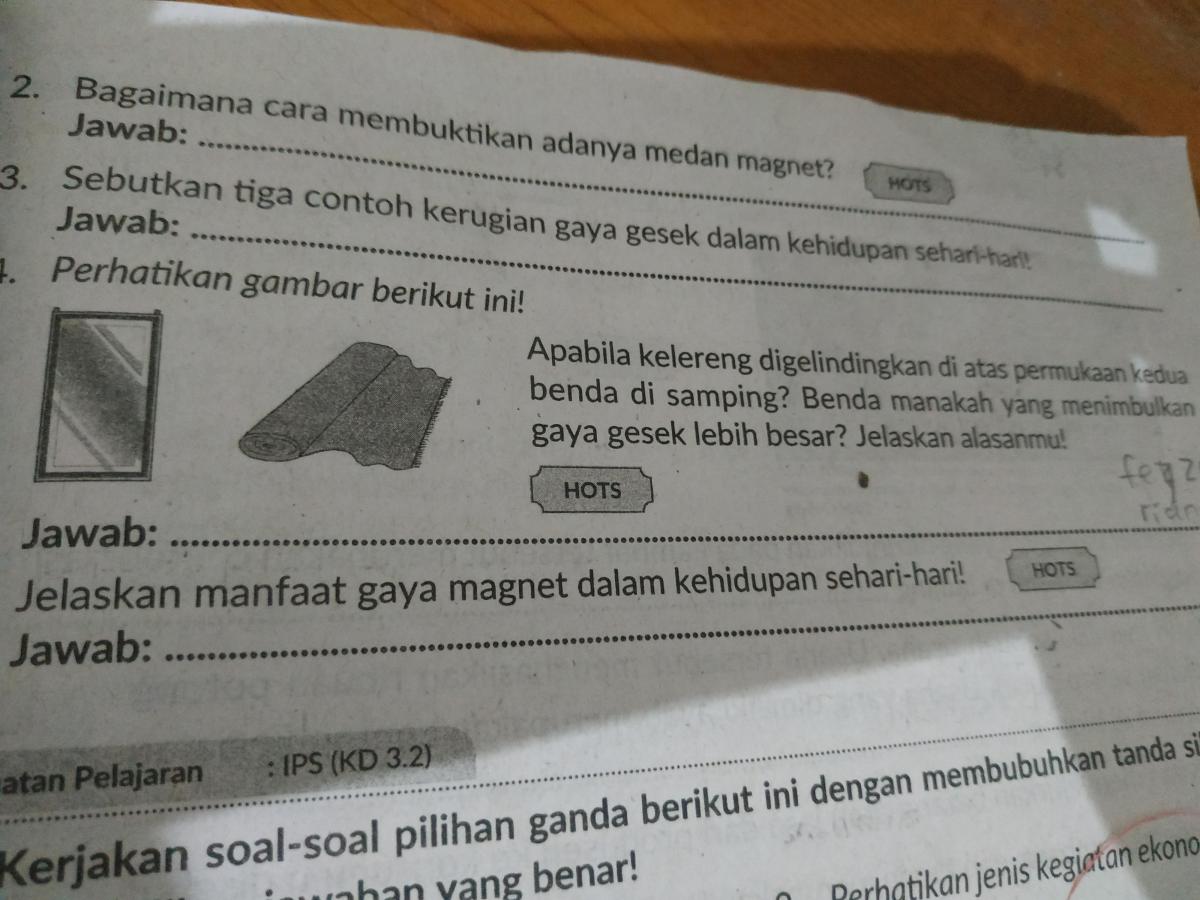 Contoh gaya gesek yang menguntungkan adalah