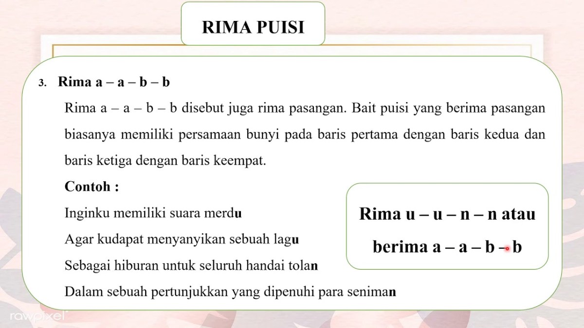 Detail Contoh Rima Pada Puisi Koleksi Nomer 17