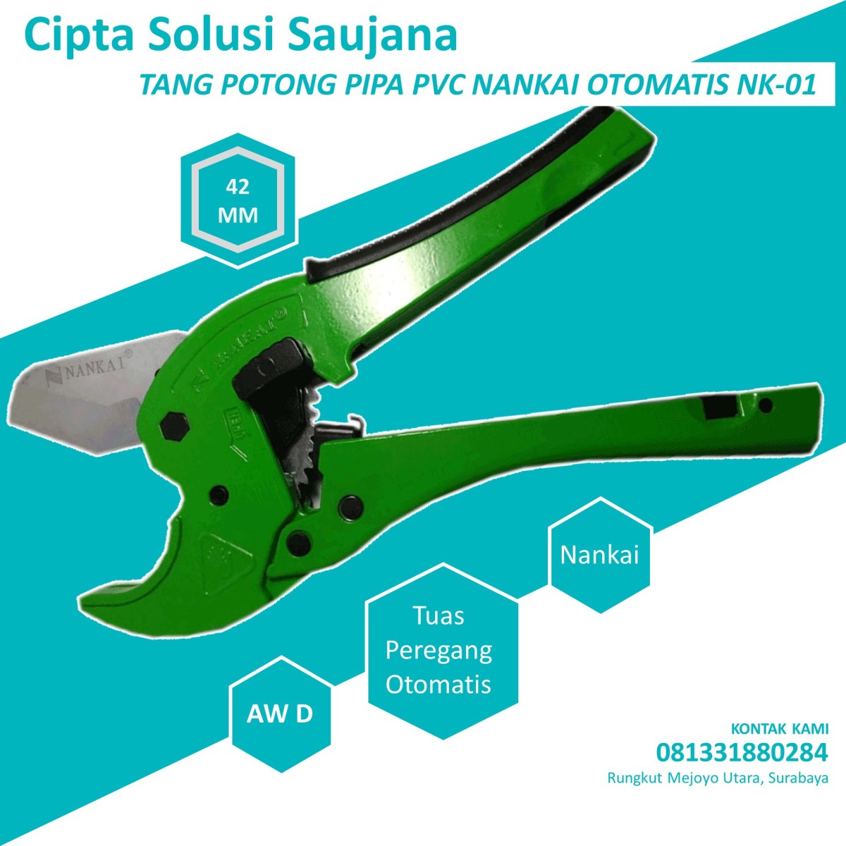 PIPE CUTTER NANKAI 42MM NK-01 ALAT POTONG PIPA AIR TANG POTONG PIPA ...